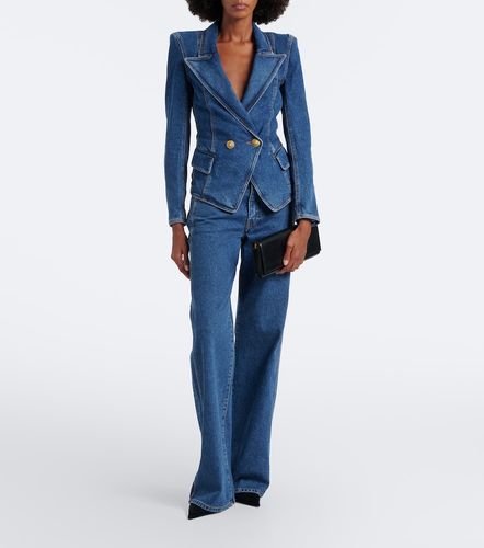 Double-breasted denim blazer - Balmain - Modalova