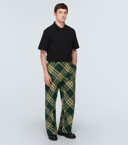 Checked wool twill straight pants - Burberry - Modalova