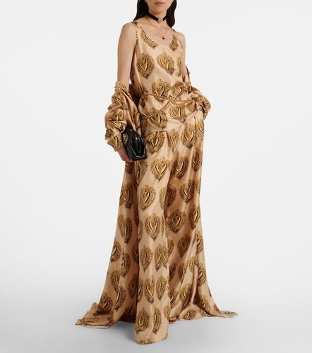 Printed silk satin top - Dolce&Gabbana - Modalova