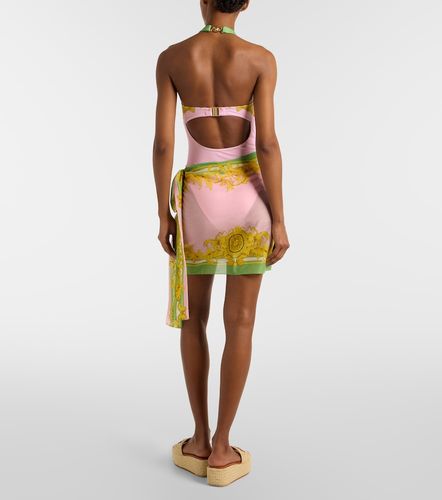 Pareo in cotone e seta con stampa - Versace - Modalova