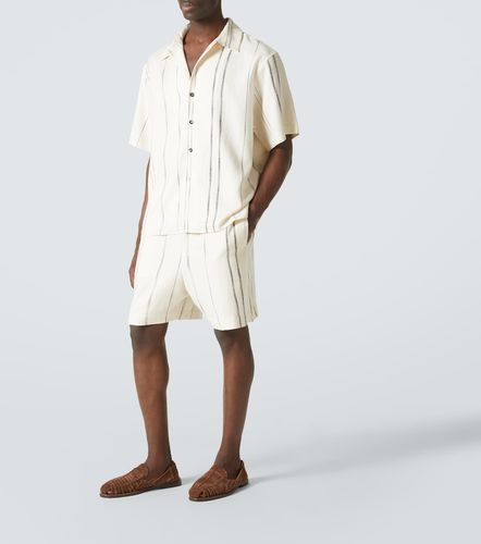 Camisa de lino y algodón a rayas - Commas - Modalova