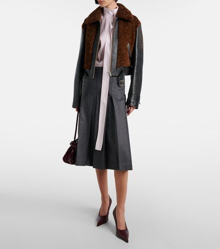 Prada Giacca in pelle con shearling - Prada - Modalova