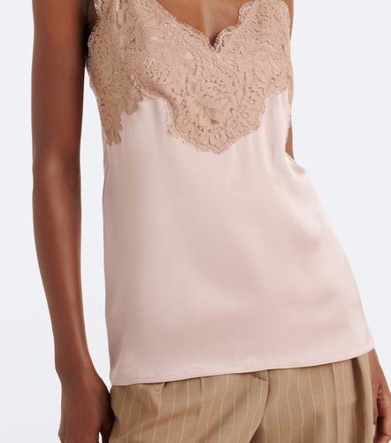 Top lencero de cady con encaje - Valentino - Modalova
