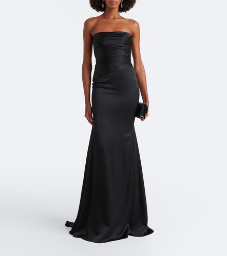 Draped strapless crepe satin gown - Alex Perry - Modalova
