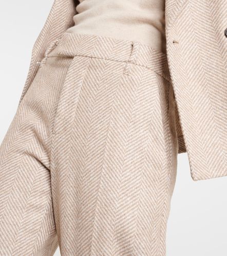 Chevron wool-blend flared pants - Brunello Cucinelli - Modalova
