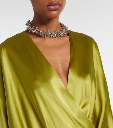 Draped silk-blend satin blouse - Dries Van Noten - Modalova
