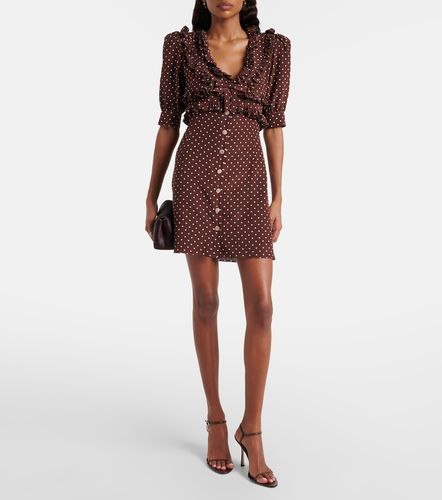 Polka-dot ruffled silk minidress - Alessandra Rich - Modalova