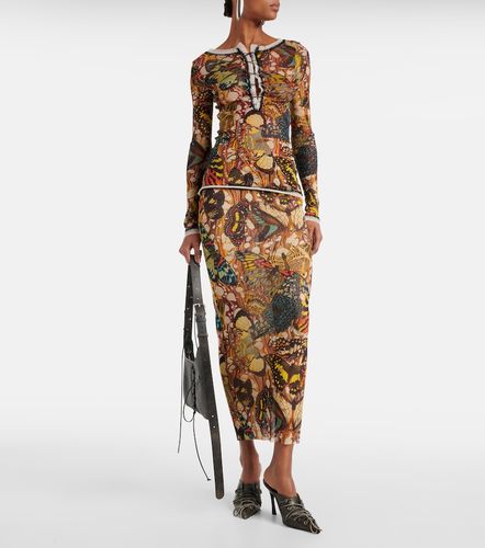 Top de malla estampado con encaje - Jean Paul Gaultier - Modalova