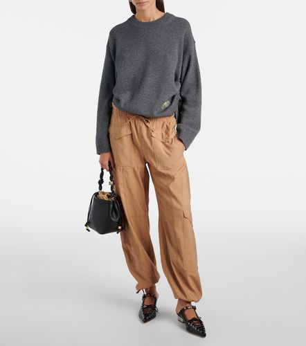 Pullover in misto lana con logo - Ganni - Modalova