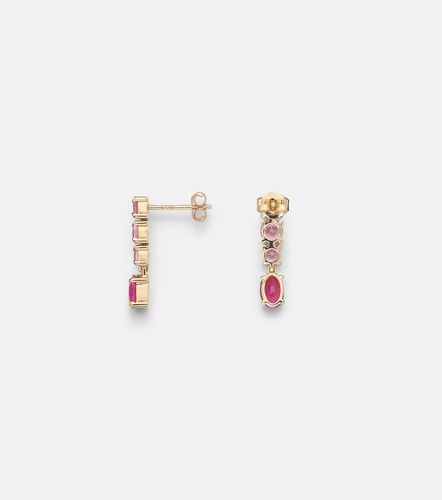 Orecchini in 14kt con zaffiri rosa e rubini - Stone and Strand - Modalova