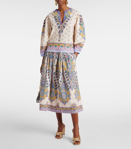 Falda midi de algodón con paisley - Etro - Modalova