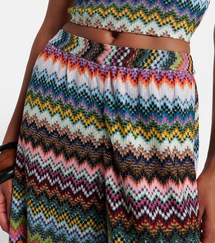 Pantalones palazzo de lamé en zigzag - Missoni - Modalova