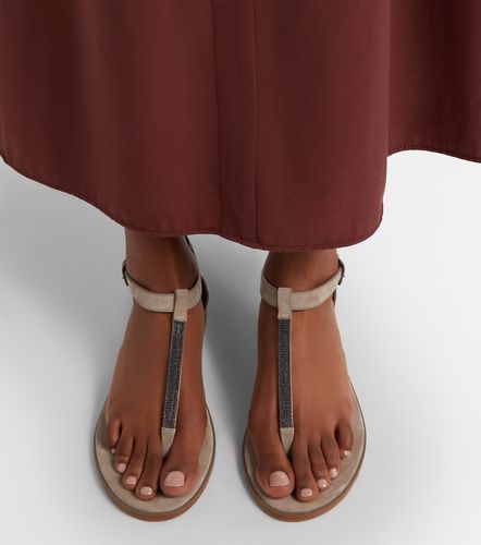 Sandali Monili in suede - Brunello Cucinelli - Modalova