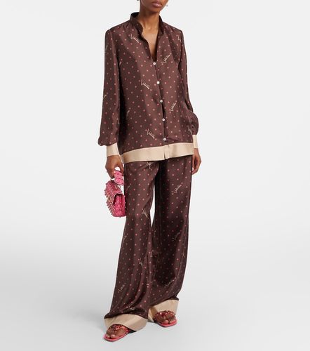 Printed silk twill palazzo pants - Valentino - Modalova