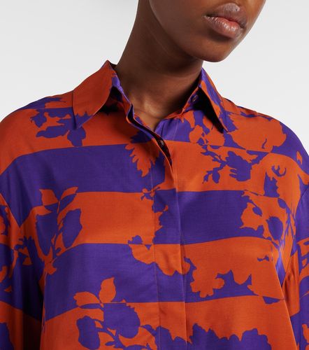 Camisa oversized de satén estampada - Dries Van Noten - Modalova