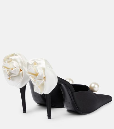 Applique embellished satin mules - Magda Butrym - Modalova