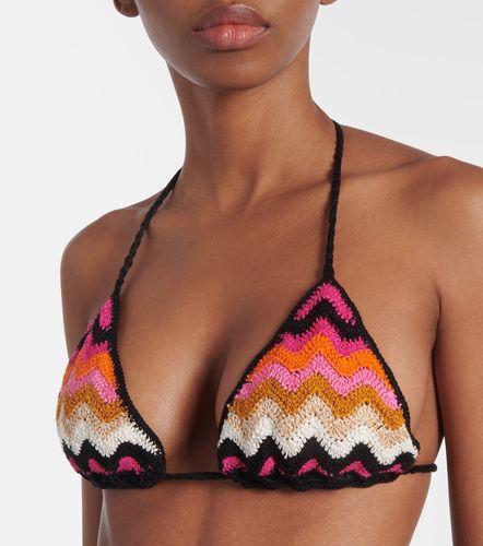 Top bikini in cotone a righe - Anna Kosturova - Modalova