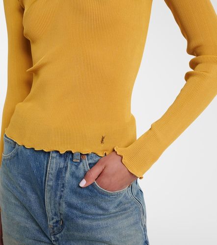 Saint Laurent Ribbed-knit silk top - Saint Laurent - Modalova