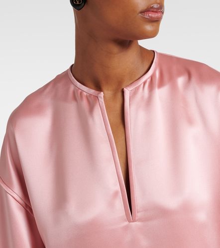 Vestido corto de satén de seda duquesa con flecos - Valentino - Modalova