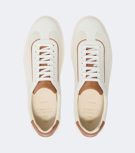 Leather-trimmed suede sneakers - Brunello Cucinelli - Modalova