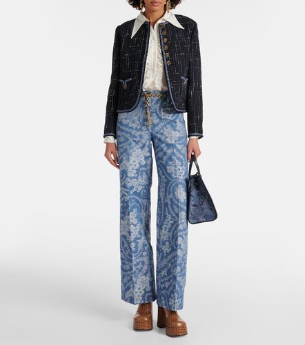 Pantaloni a gamba larga in cotone e lino - Etro - Modalova