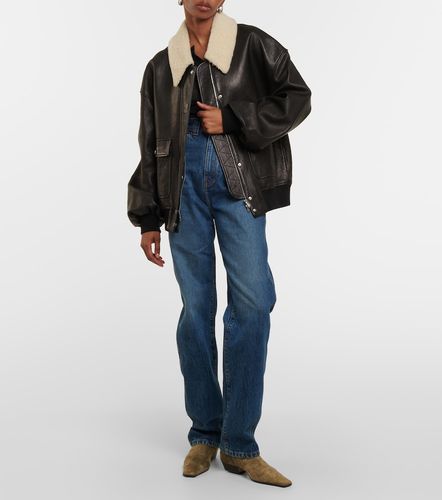 Shellar shearling-trimmed leather jacket - Khaite - Modalova