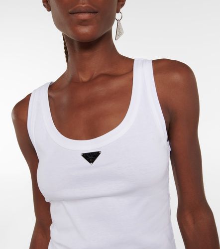 Prada Tank top in cotone con logo - Prada - Modalova