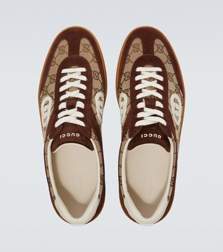 Interlocking G suede-trimmed sneakers - Gucci - Modalova