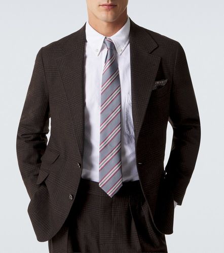 Corbata de sarga de seda a rayas - Brunello Cucinelli - Modalova
