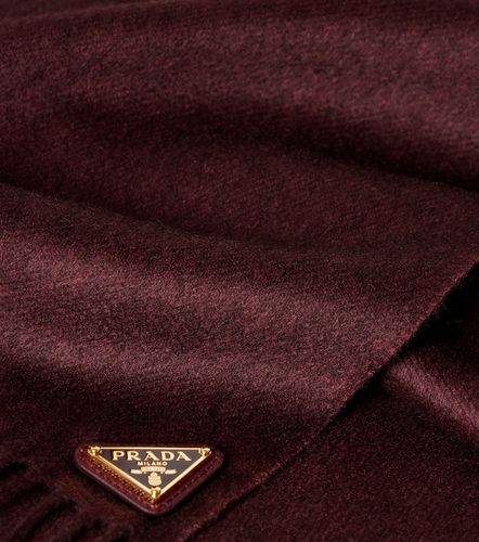 Sciarpa in seta e cashmere con frange - Prada - Modalova