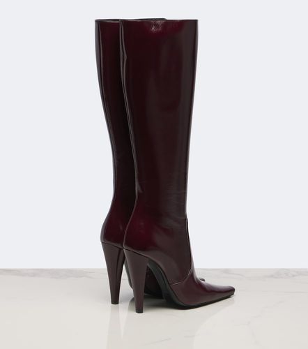 Leather knee-high boots - Saint Laurent - Modalova