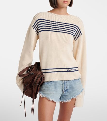 Pullover in cotone a righe - Balenciaga - Modalova