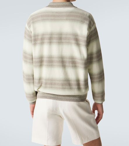 Cardigan in cotone e seta a righe - Auralee - Modalova