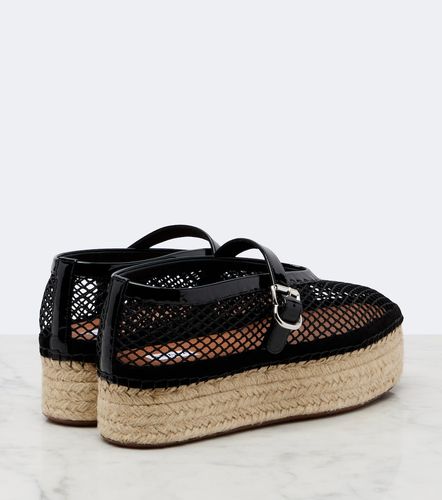 Leather-trimmed fishnet espadrilles - Alaia - Modalova