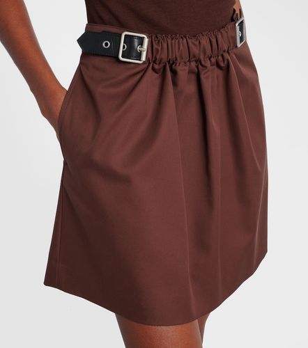 Minifalda de sarga de algodón y seda con cinturón - Loewe - Modalova