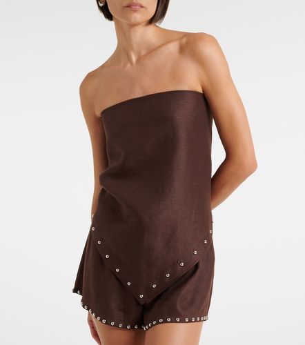 Samara studded strapless linen top - Staud - Modalova