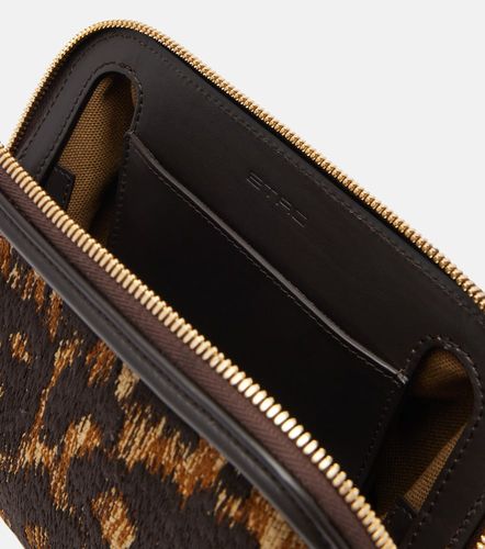 Doc leather-trimmed raffia-effect crossbody bag - Etro - Modalova