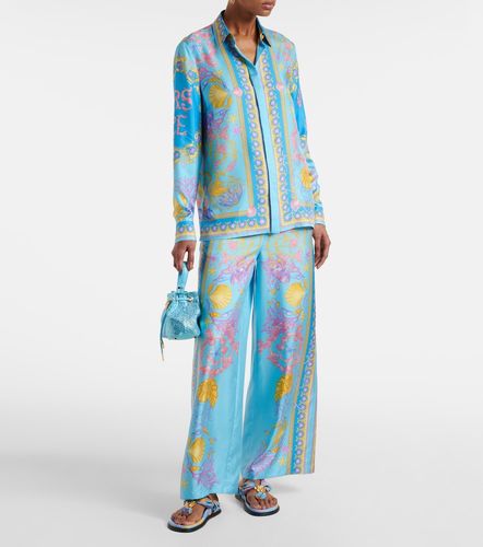 Camicia Underwater Barocco in twill di seta - Versace - Modalova