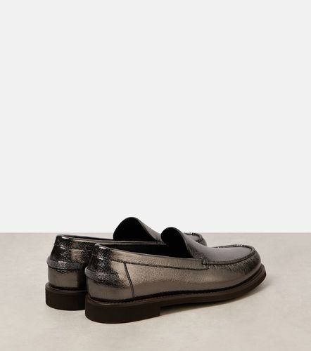 Metallic leather loafers - Brunello Cucinelli - Modalova