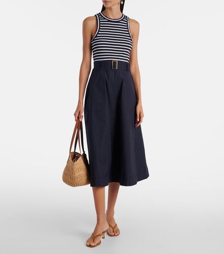 Belted cotton-blend midi dress - Veronica Beard - Modalova