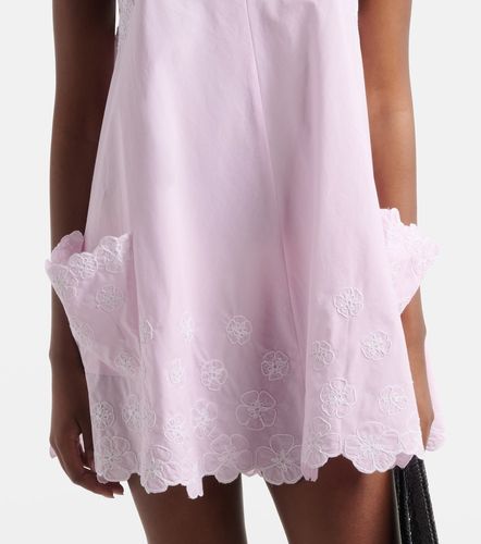 Embroidered cotton poplin minidress - Juliet Dunn - Modalova