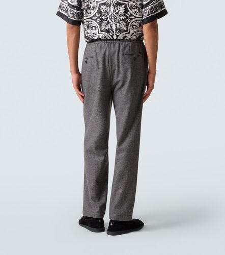 Herringbone wool-blend wide-leg pants - Dolce&Gabbana - Modalova