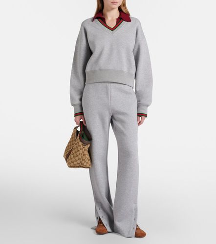 Sudadera en mezcla de algodón con Web - Gucci - Modalova