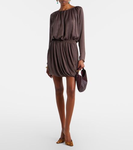 Vestido corto de tafetán drapeado - Saint Laurent - Modalova