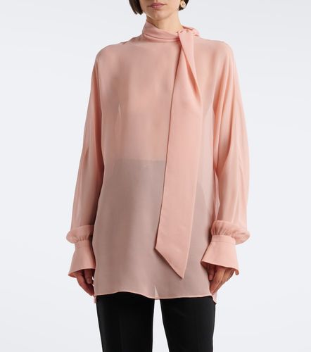 Blusa de georgette de seda con lazada - Valentino - Modalova