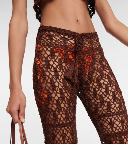 Mid-rise crochet cotton pants - Anna Kosturova - Modalova