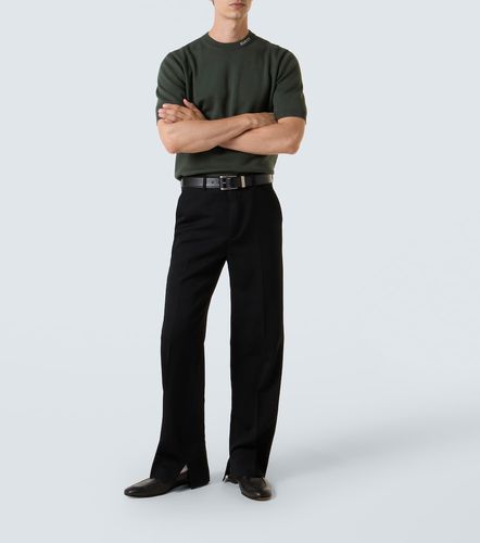 T-shirt in seta e cotone con logo - Gucci - Modalova