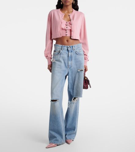 Embellished cropped silk-blend crop top - Dolce&Gabbana - Modalova