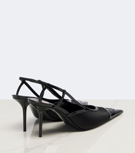 Pumps slingback Renée in raso e pelle - Saint Laurent - Modalova