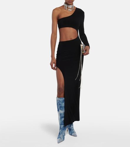Tie-dye denim knee-high boots - Alexandre Vauthier - Modalova